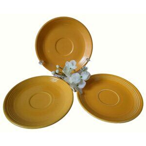 Vintage Fiesta 3 Saucers Yellow